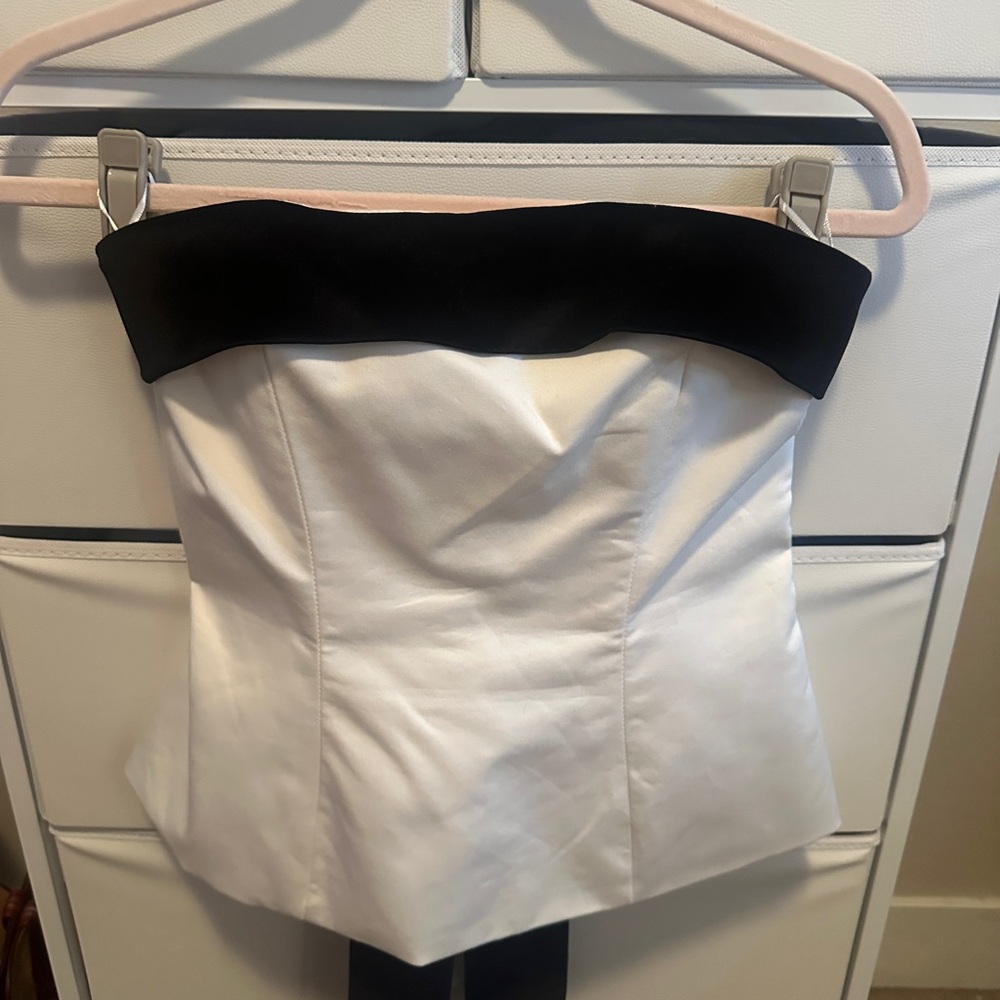 Zara Strapless Black and White Dress